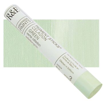 Open in modal - R&F Pigment Stick - Celadon Green, 38 ml stick and swatch