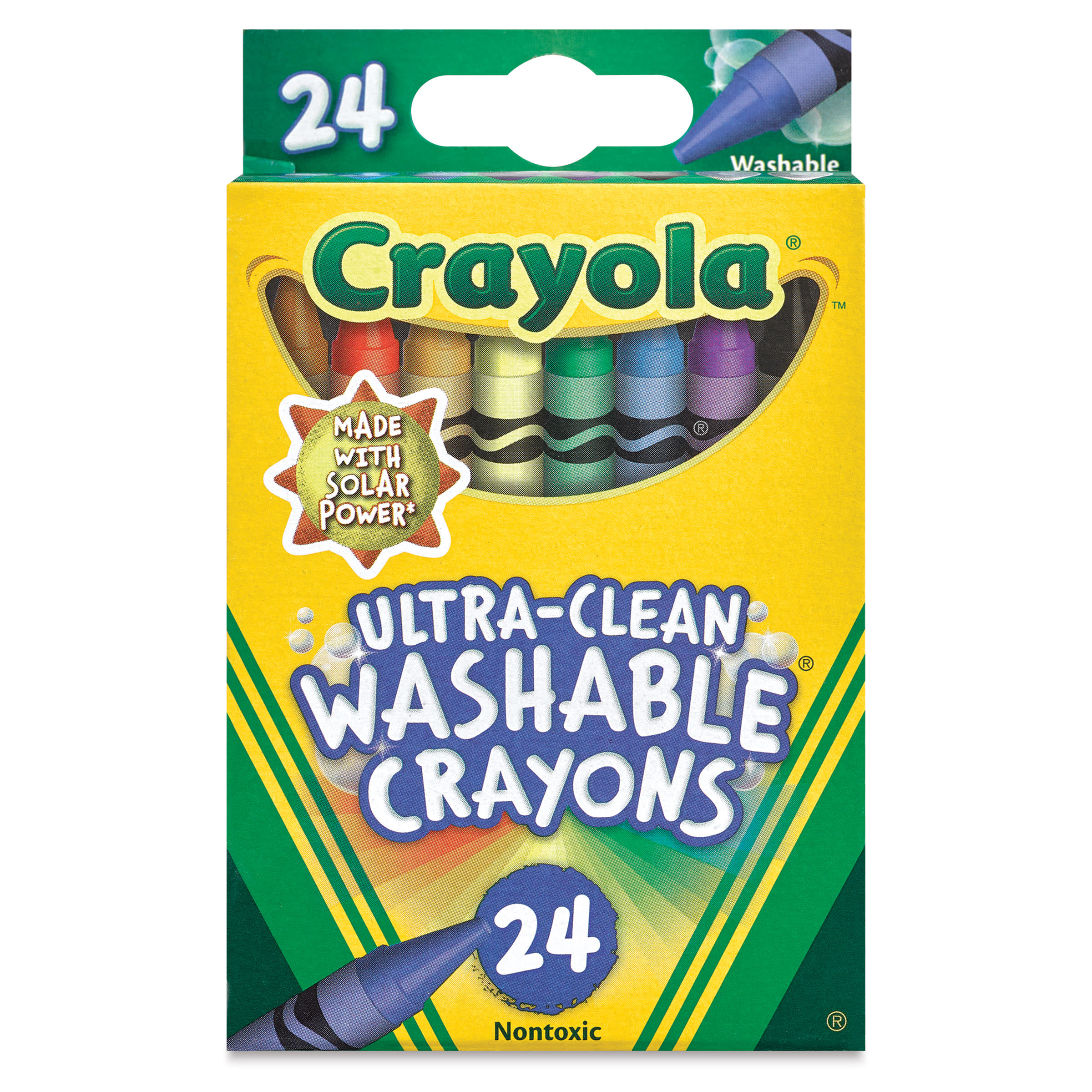 Crayola Ultra-Clean Washable Crayons - Regular, Set of 24, front of the packaging