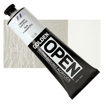 Open in modal - Golden Open Acrylic - Iridescent Pearl (Fine), 5 oz, Tube and swatch