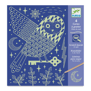 Djeco Petit Gift Scratch Board Kit - At Night (Front of packaging)