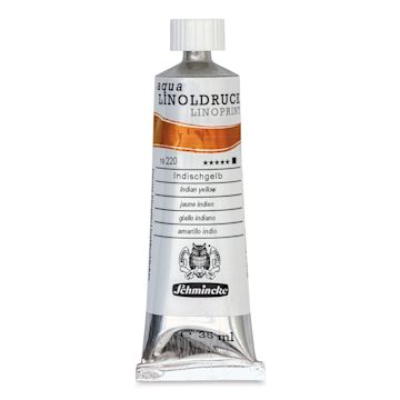 Open in modal - Schmincke Aqua Linoprint Ink - Indian Yellow, 35 ml - front