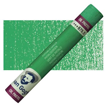 Open in modal - Van Gogh Oil Pastel - Phthalo Green 675.5 oil pastel and swatch