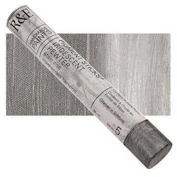 Open in modal - R&F Pigment Stick - Iridescent Pewter, 38 ml stick and swatch
