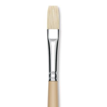 Open in modal - Robert Simmons Signet Brush - Flat, Long Handle, Size 4 close up