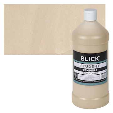 Open in modal - Blick Original Formula Student Tempera Paint - Peach, 32 oz bottle and swatch
