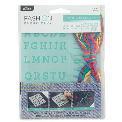 Embroidery Template Kit - Front of package of Alphabet Kit
