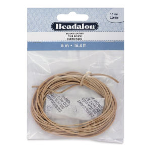 Beadalon Leather Cord - 1.5 mm x 5 meters, Natural