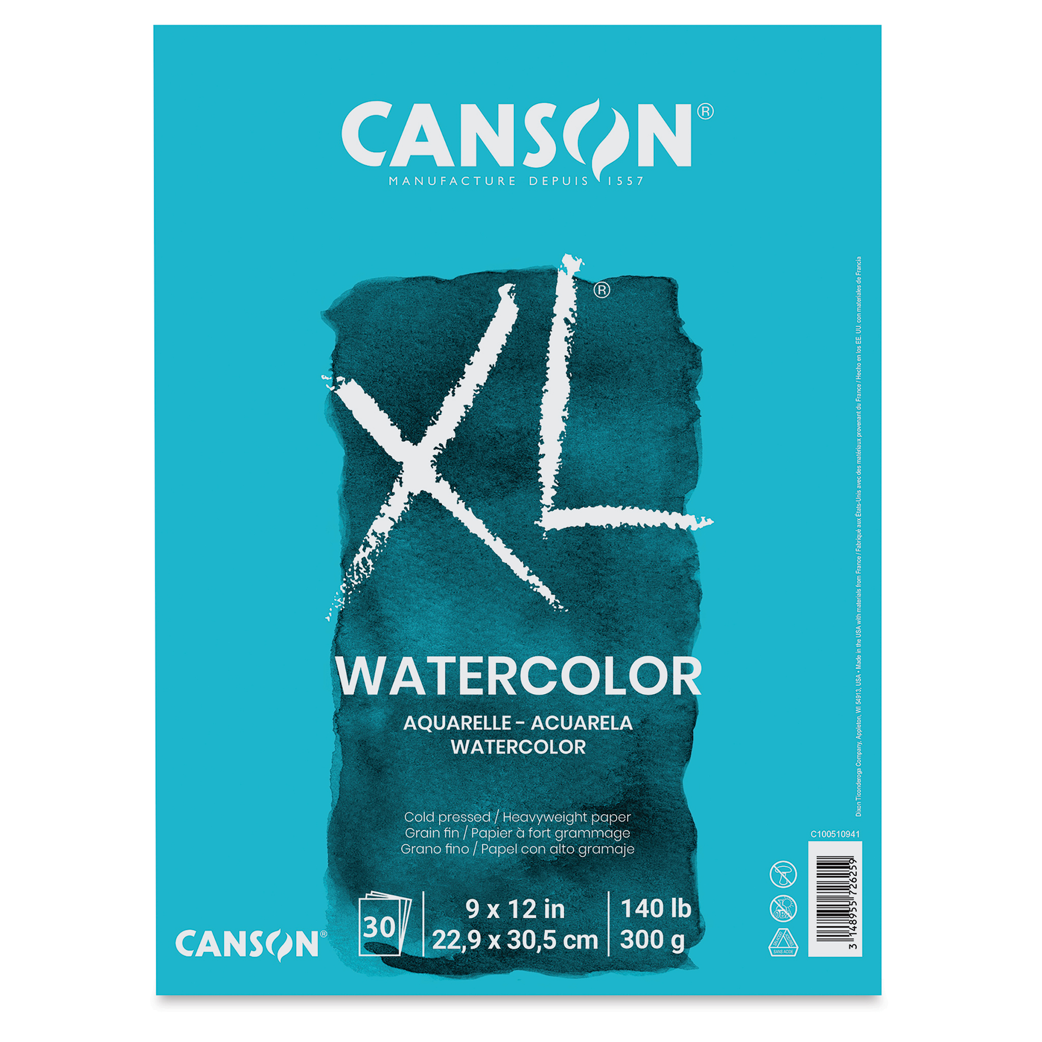 Canson XL Heavy Weight Watercolor Pad 30 Sheets 18 x 24 Inches 140 lb 