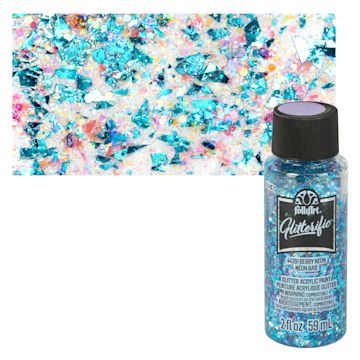 Open in modal - FolkArt Glitterific Acrylic Paint - Neon Berry - Bottle and Swatch