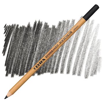 Open in modal - Lyra Rembrandt Polycolor Premium Oil-Based Colored Pencil - Black pencil and swatch