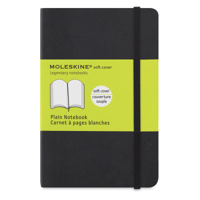 Moleskine Classic Soft Cover Notebook - Black, Blank, 5-1/2" x 3-1/2"