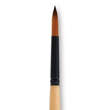 Open in modal - Dynasty Black Gold Brush - Round, Long Handle, Size 6 close up
