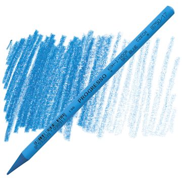Open in modal - Koh-I-Noor Woodless Colored Pencil - Sky Blue pencil and swatch