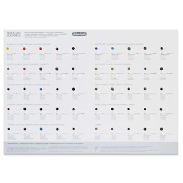 Open in modal - Schmincke Horadam Aquarell Artist Watercolor - 50 Color Dot Card, Supergranulation