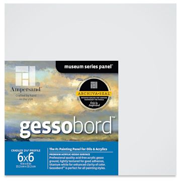 Open in modal - Ampersand Gessobord - 6'' x 6'', 1-1/2'' Cradled