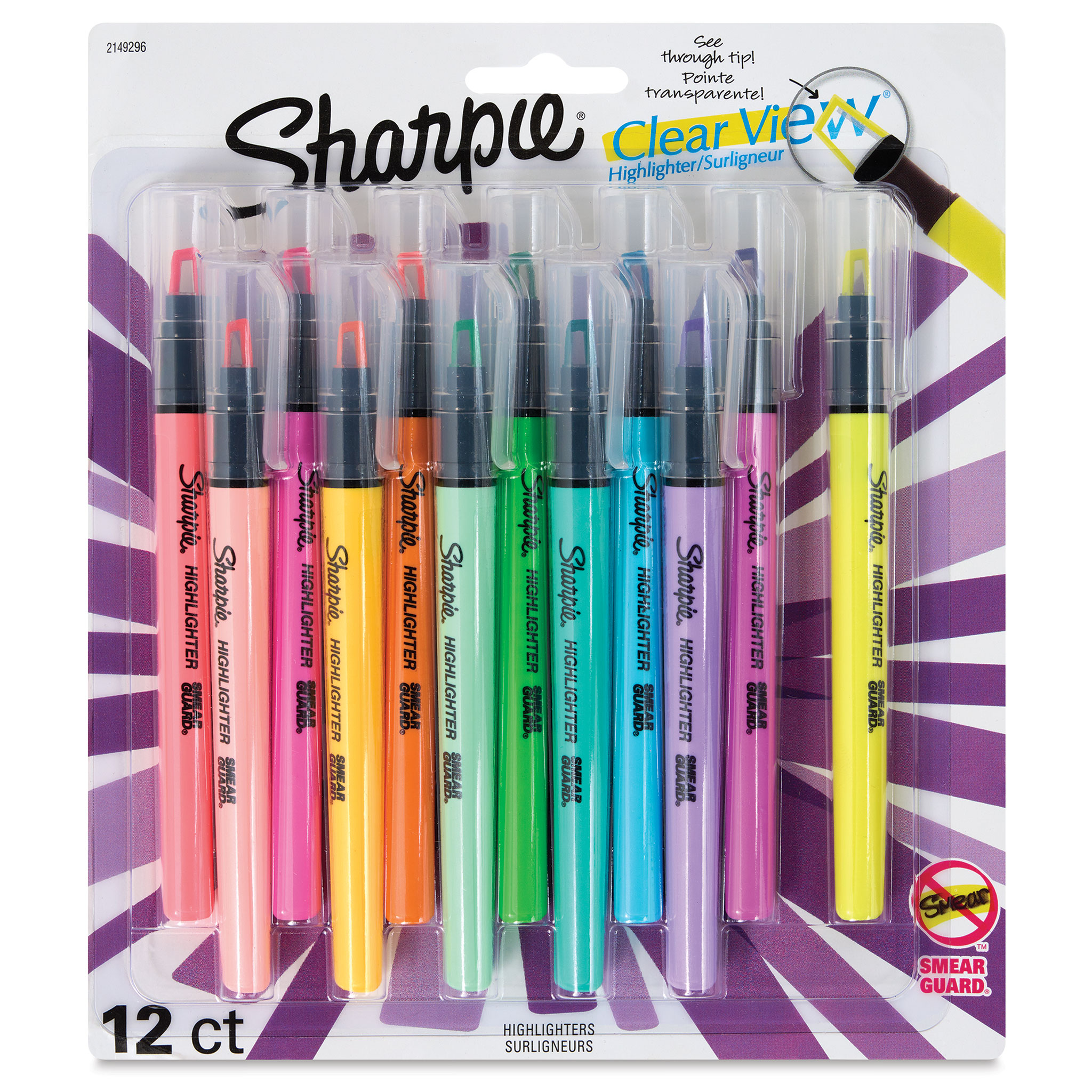 Sharpie Clear View Highlighters - Pkg of 2, Yellow, Tank Style