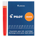 Pilot Fountain Pen Ink Cartridge - Orange, Pkg of 6