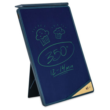 Boogie Board VersaBoard Reusable Writing Tablet - Slate Blue (standing up with example writing)