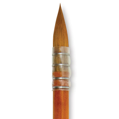 Silver Brush Golden Natural Brush - Quill, Short Handle, Size Medium (close-up)