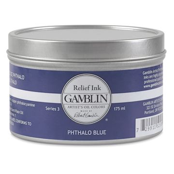 Open in modal - Gamblin Artist's Colors Relief Ink - Phthalo Blue, 175 ml