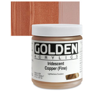 Golden Heavy Body Artist Acrylics - Iridescent Copper (Fine), 8 oz Jar