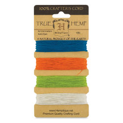 Hemptique Hemp Cord Card - 170 ft, 10 lb, Bright Colors
