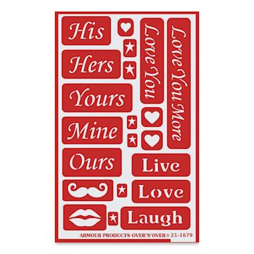 Open in modal - Armour Over ‘N’ Over Glass Etching Stencil - His Hers