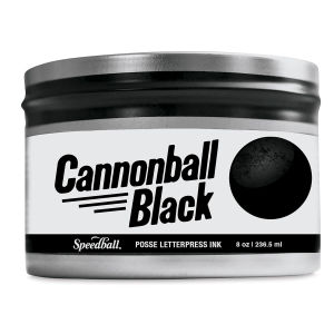 Speedball Print Posse Letterpress Ink - Cannonball Black, 8oz, Jar