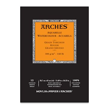 Open in modal - Arches Watercolor Pad - 11.7" x 16.5", 140 lb, Rough, 12 Sheets