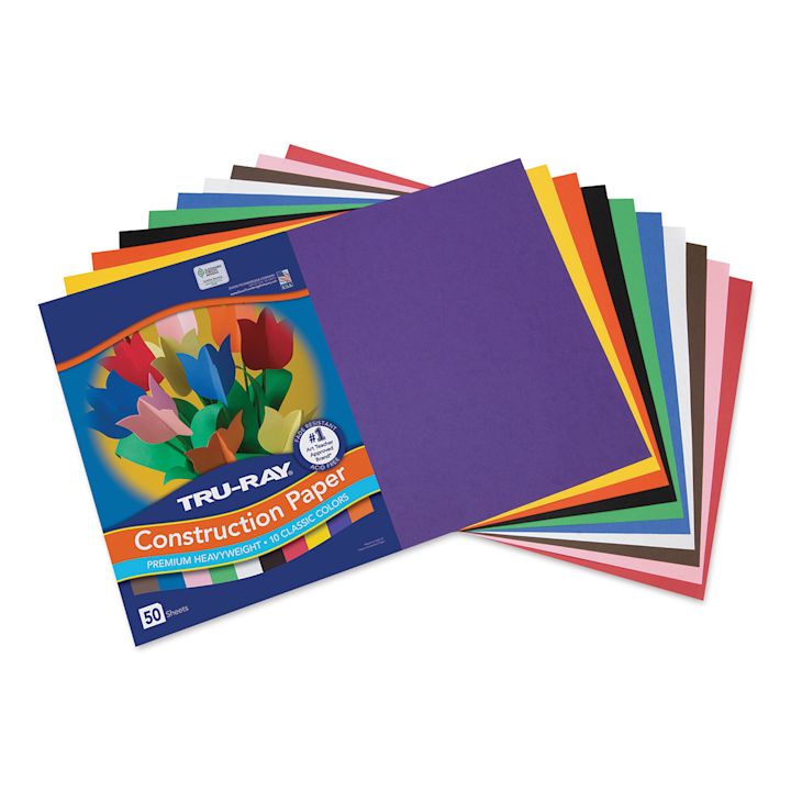 Pacon TruRay Construction Paper 12" x 18", Assorted, 50 Sheets