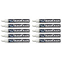 VersaChalk Wet Erase Liquid Chalk Markers - White, 5 mm, Set of 10, Bold Tip