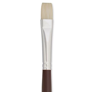 Open in modal - Silver Brush Silverstone Premium White Hog Bristle Brush - Bright, Long Handle, Size 6