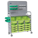 Gratnells Makerspace Cart - Silver with Jolly Lime