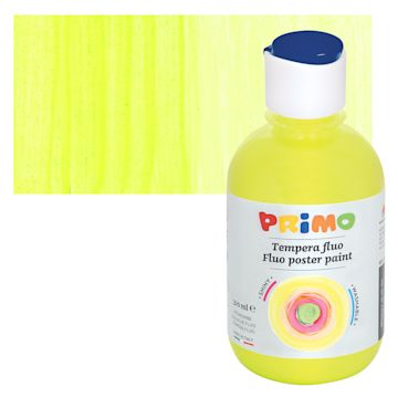 Open in modal - Primo Premium Tempera Paint - Fluorescent Yellow, 300 ml bottle and swatch