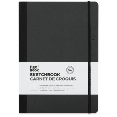 Prat Flex Sketchbook - 8-1/2" x 6", Black, Blank Pages