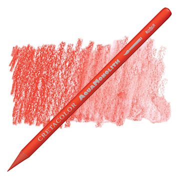 Open in modal - Cretacolor Aqua Monolith Woodless Watercolor Pencil - Vermilion Dark pencil and swatch