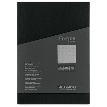 Open in modal - Fabriano Ecoqua Plus Glue-Bound Notebook - Black, 8-1/4" x 11-7/10", Dot Grid, front cover