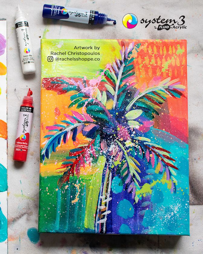 How to Paint a Palm Tree with Fluid Acrylics BLICK Art Materials