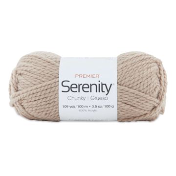 Open in modal - Premier Yarn Serenity Chunky Solids Yarn - Sand, 109 yds