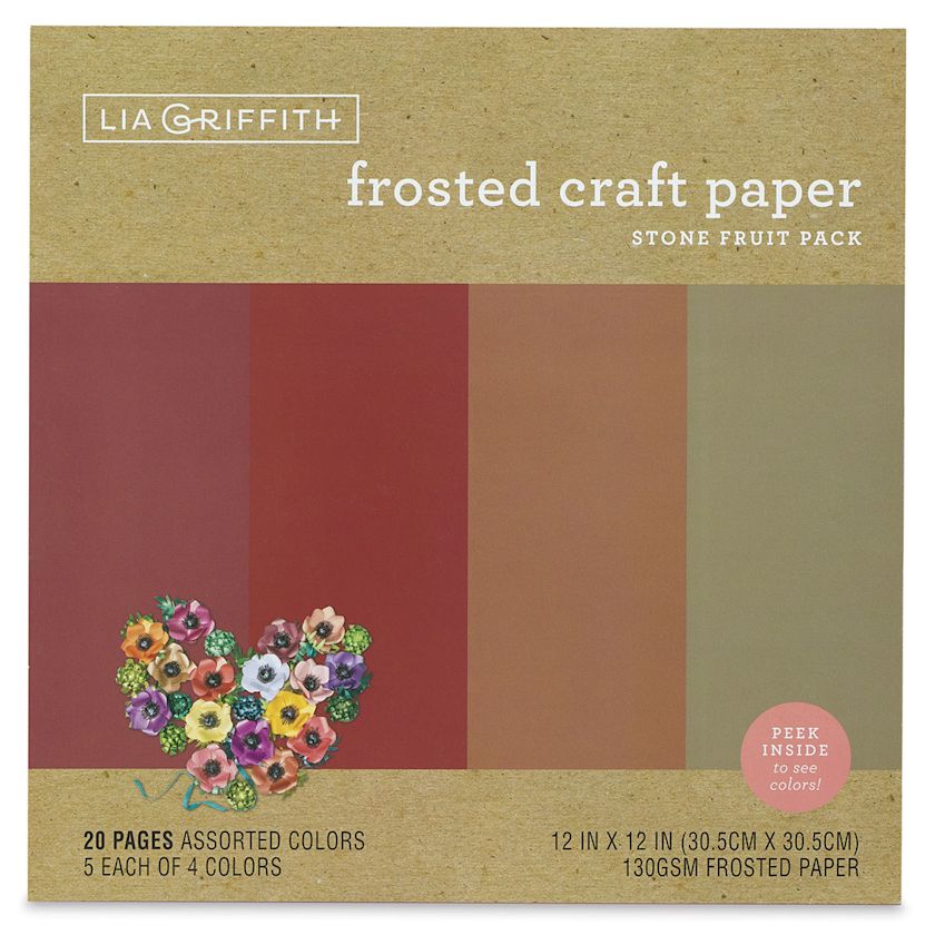 Lia Griffith Frosted Craft Paper Stone Fruit, 12" X 12", 20 Sheets