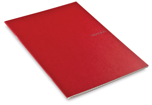 Blank Raspberry Large Staple-Bound 38 Sheets Fabriano EcoQua Notebook 