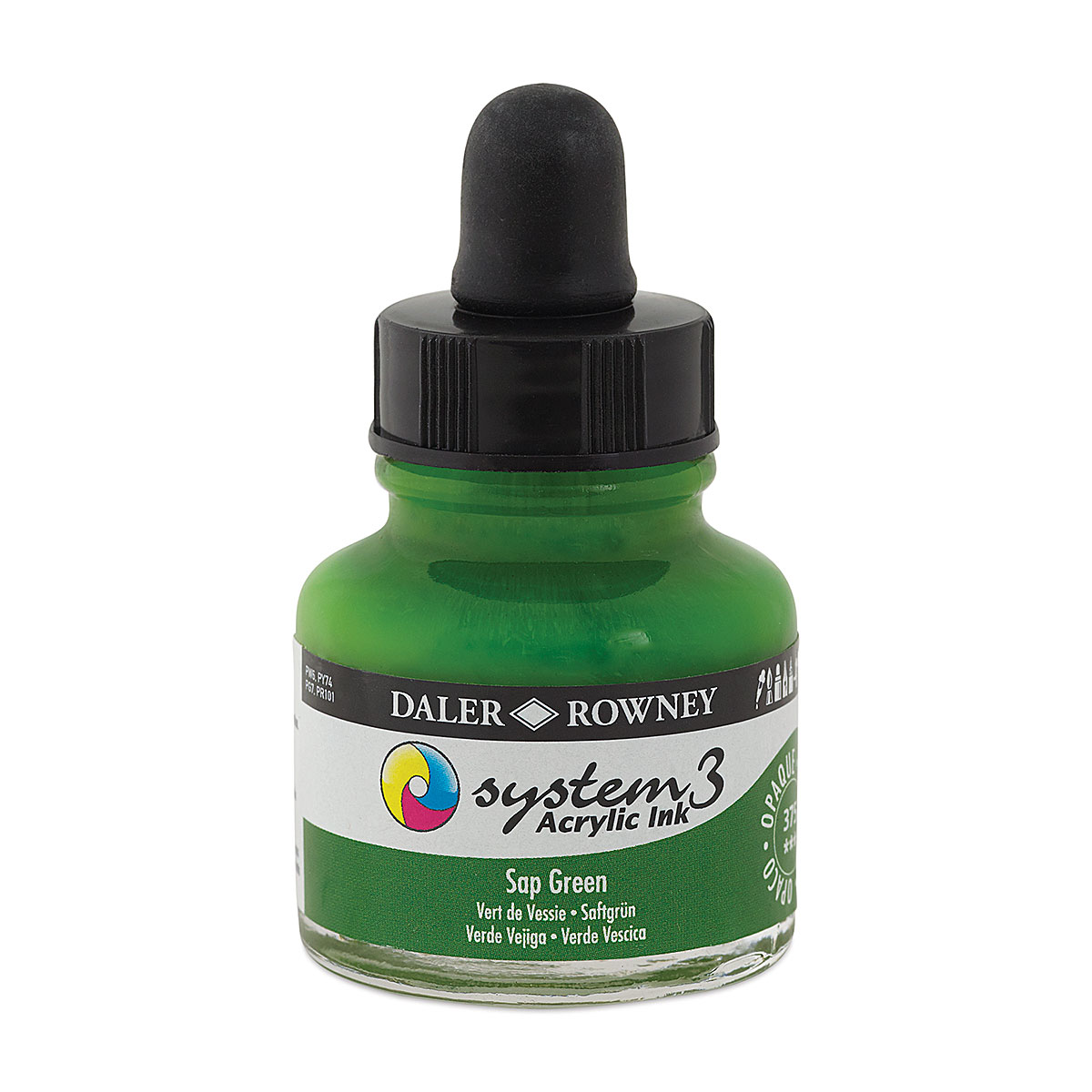 Daler-Rowney System3 Acrylic Ink - Fluorescent Green, 1 oz 