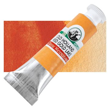 Open in modal - Old Holland Classic Artist Watercolor - Old Holland Red Gold Lake, 6 ml tube and swatch