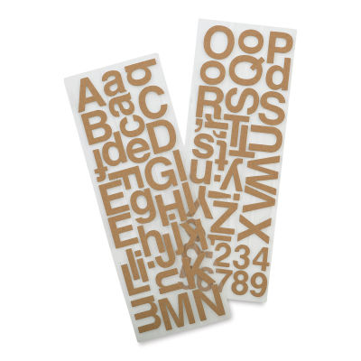 Momenta Alphabet Stickers - Kraft, Uppercase Letters and Numbers, Foambacked