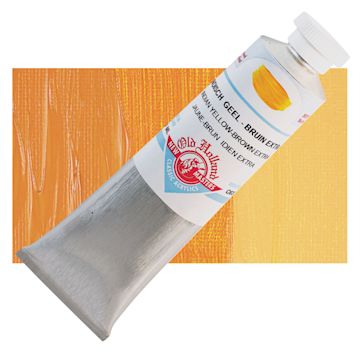 Open in modal - Old Holland New Masters Classic Acrylic Paint - Indian Yellow Brown Extra and swatch