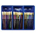 Royal & Langnickel Big Kids Choice Chubby Bristle Brush Class Pack - Rounds and Flats, Set of 48