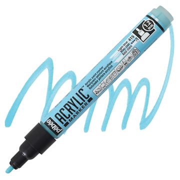 Open in modal - Pebeo Acrylic Marker - Light Blue, 1.2 mm, Bullet Nib marker and swatch
