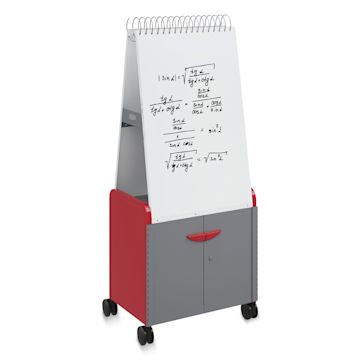 Open in modal - Smith Systems Cascade Spiral Noteboard Unit - Red, 3" Totes, With Doors