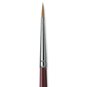 Da Vinci Kolinsky Red Oil Sable Brush - Round, Long Handle, Size 4