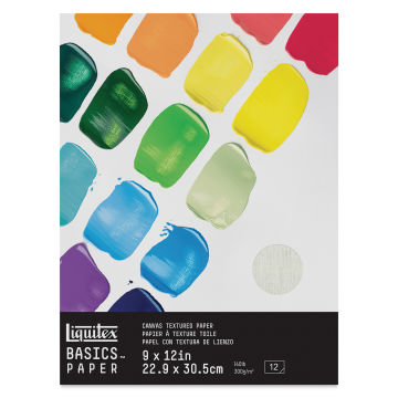 Liquitex Basics Canvas Textured Paper Pad - 9" x 12", 12 Sheets (Front of pad)